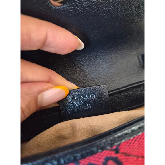 Gucci Pink Red Multicolor Matelasse Quilted Mini GG Marmont Camera Bag - Picture 6 of 8